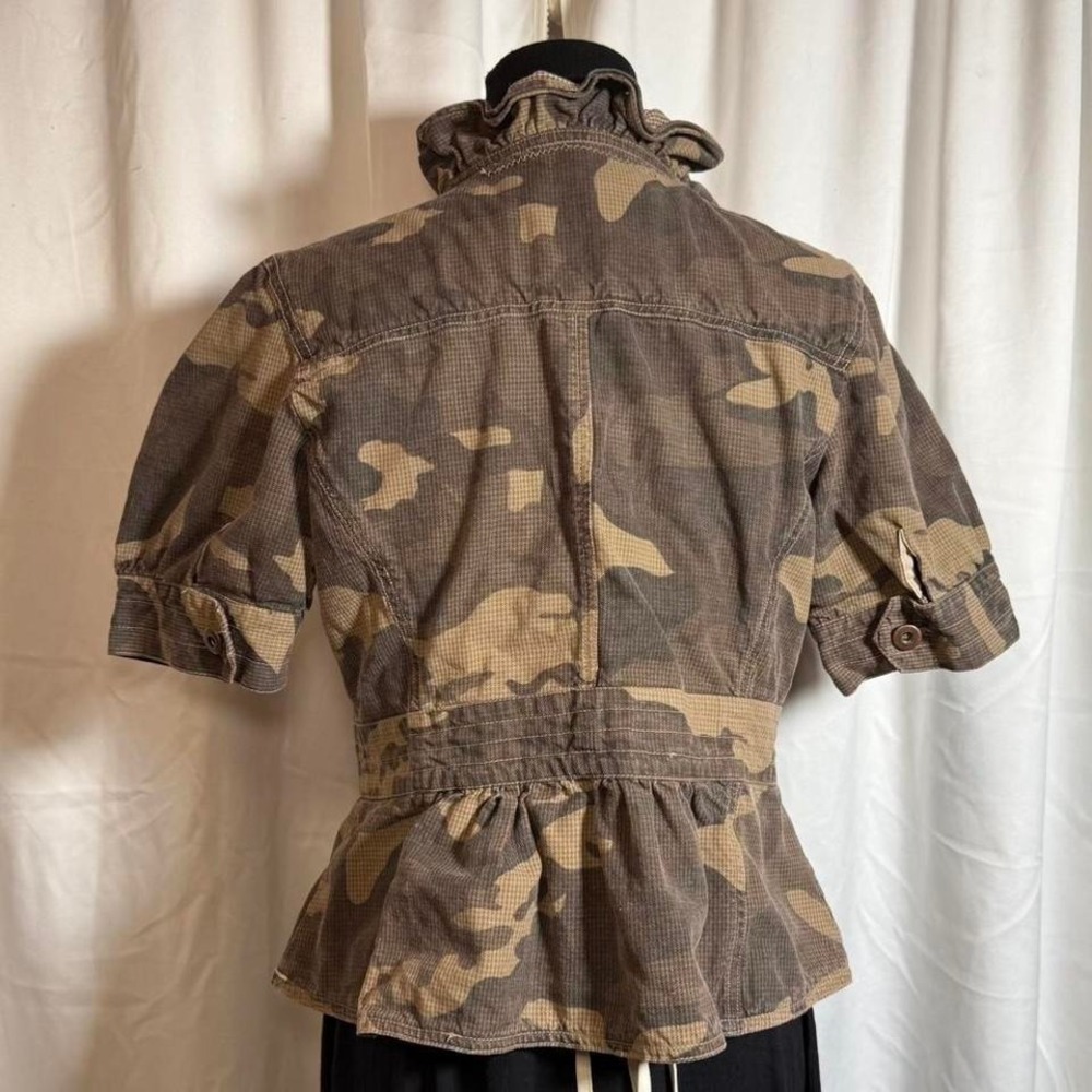 Nick & Mo Vintage Rags Camo Ruffle Utility Jacket Tagged L - Picture 2 of 7